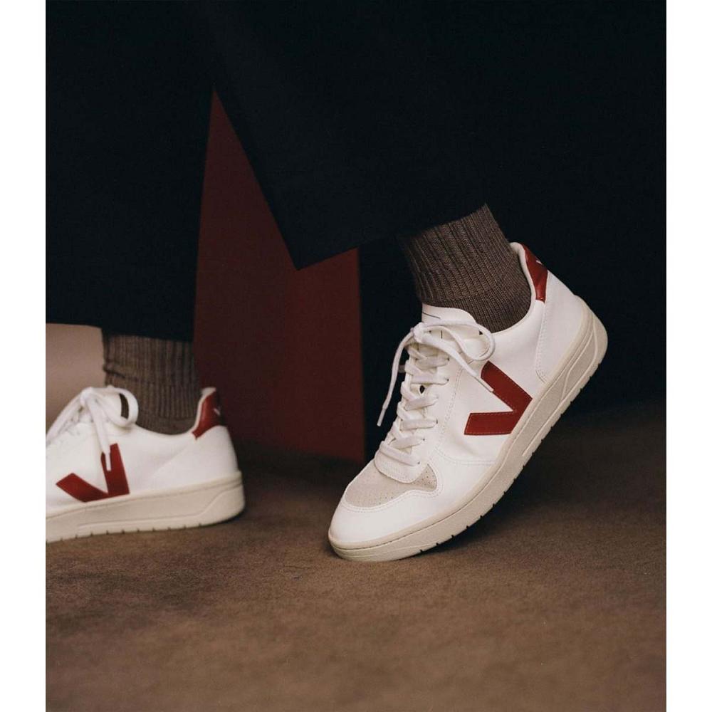 Αθλητικά Παπούτσια ανδρικα Veja V-10 CWL White/Red | GR 323WNB